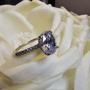 4ct Oval Diamonique Bridal Ring
